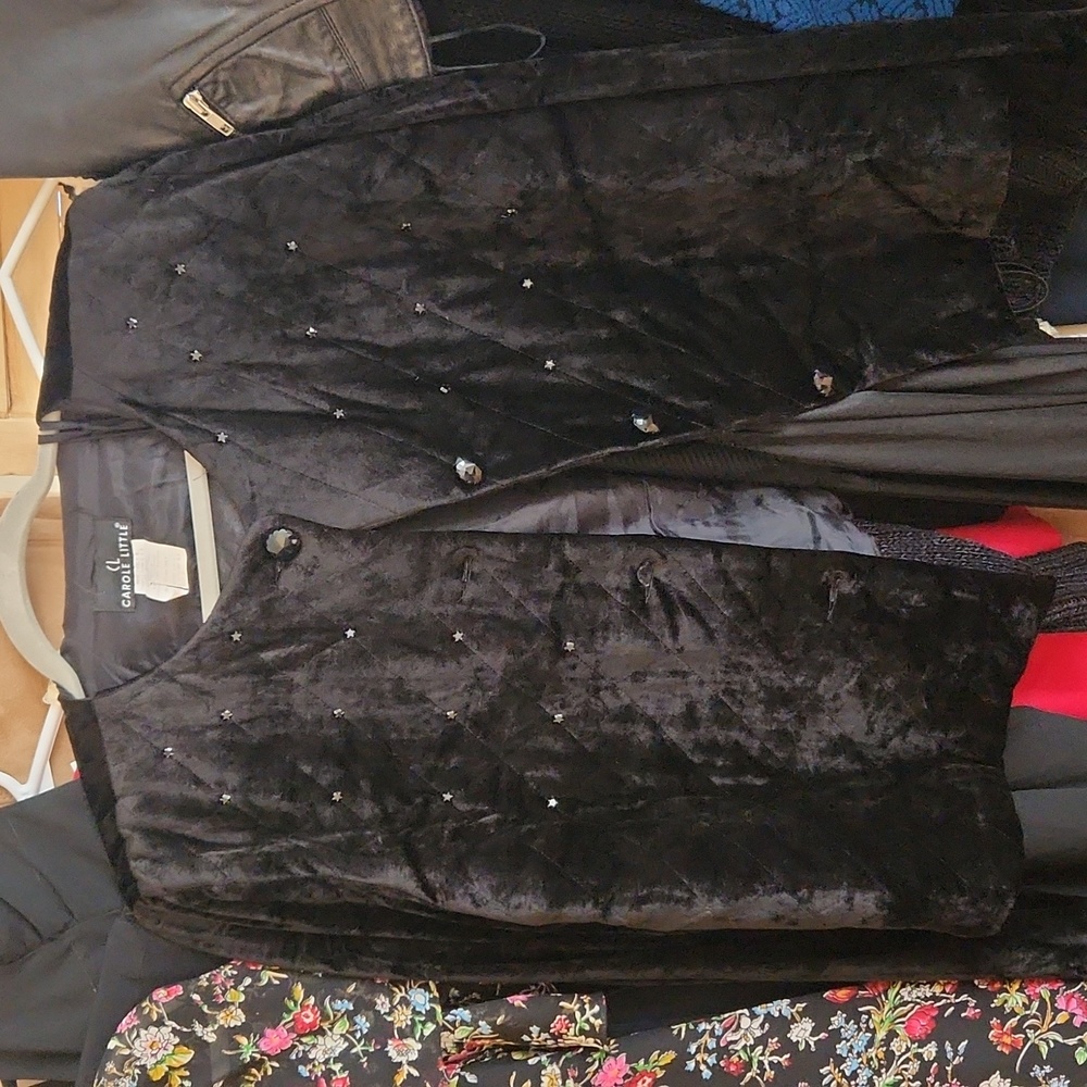 Carole Little vintage velvet embellished buttoned jacket/blazer
